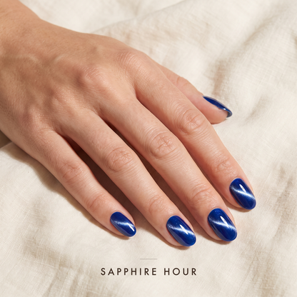 Sapphire Hour — electric blue with a silver cat eye streak